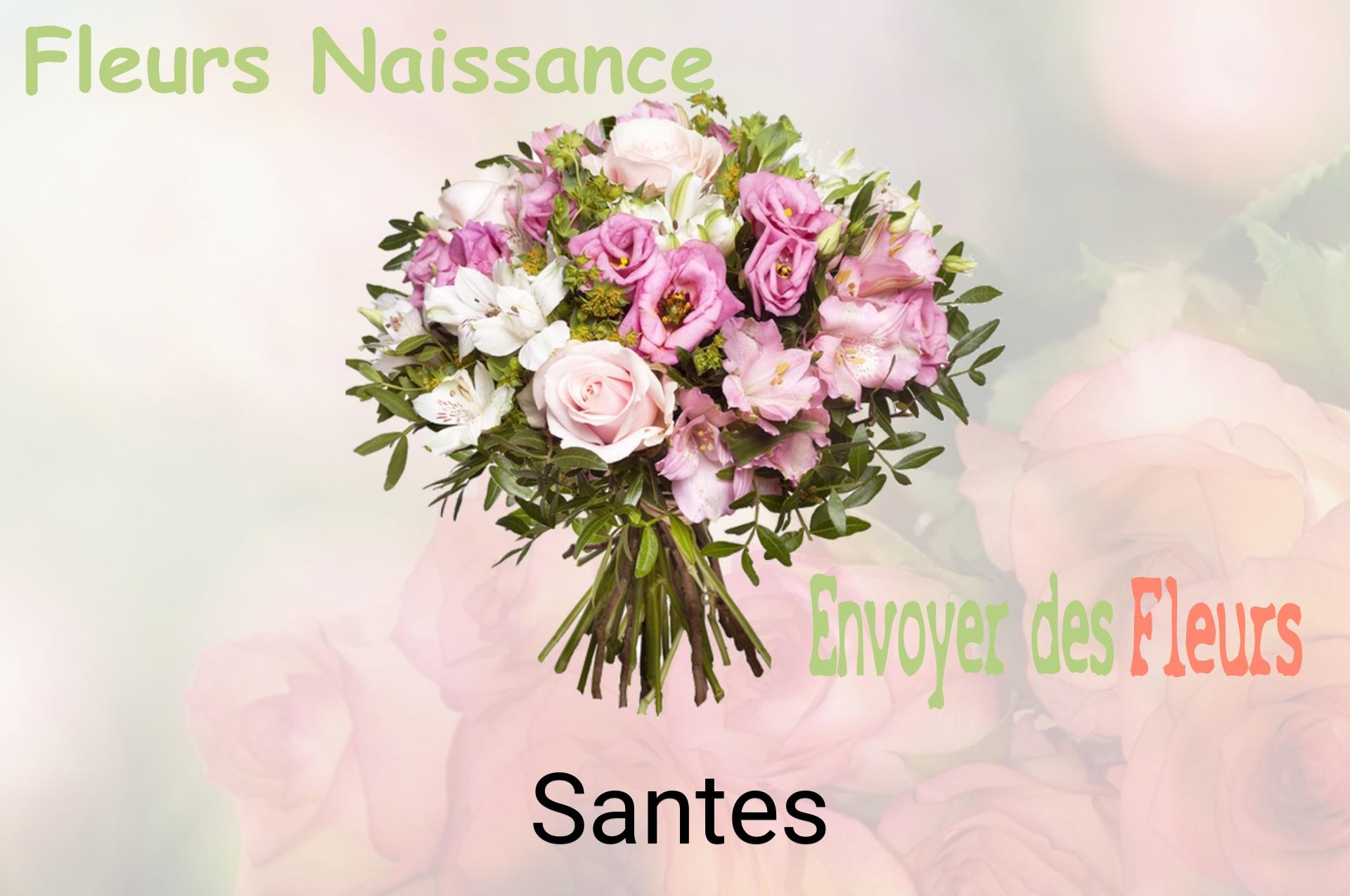 Bouquet de fleurs de naissance livré à Santes